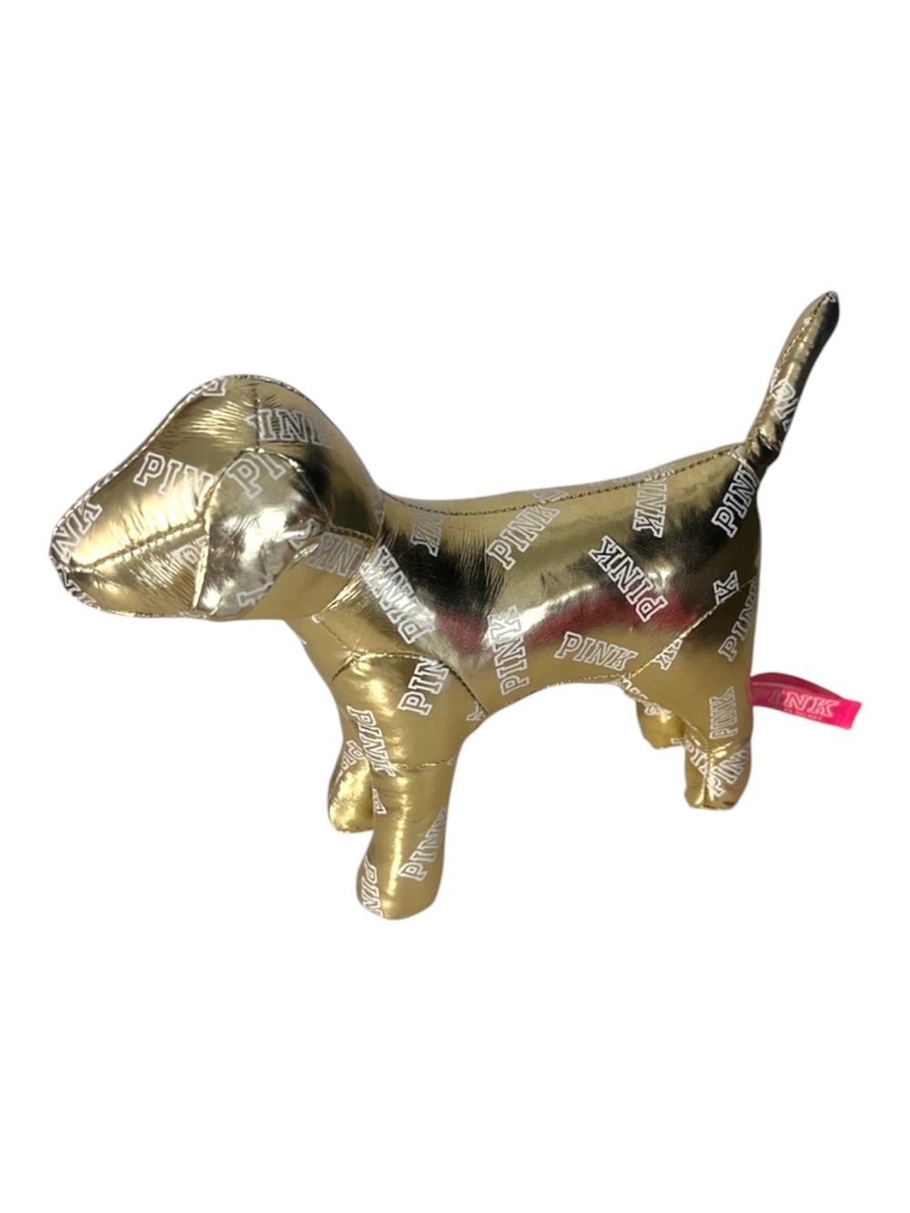Victoria’s Secret PINK gold stuffed dog mascot toy